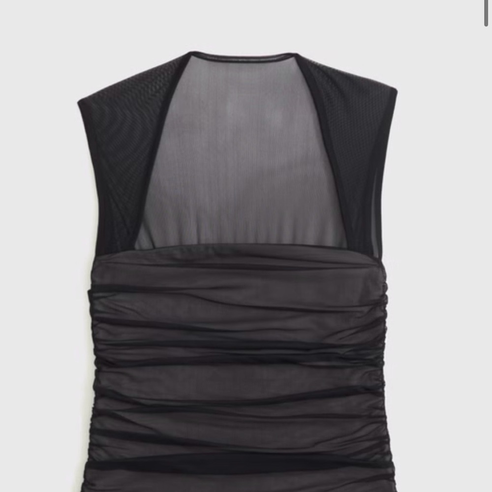 Abercrombie & Fitch Ava Mesh Black Top- SMALL - Picture 5 of 7